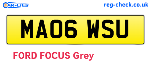 MA06WSU are the vehicle registration plates.