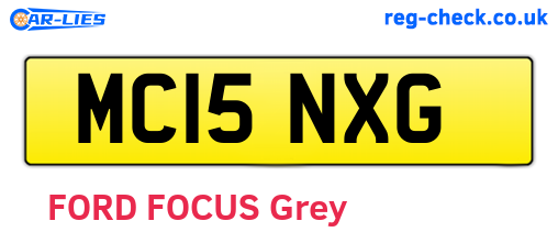MC15NXG are the vehicle registration plates.