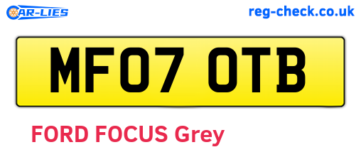 MF07OTB are the vehicle registration plates.