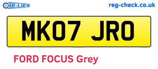 MK07JRO are the vehicle registration plates.