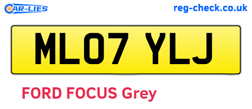 ML07YLJ are the vehicle registration plates.