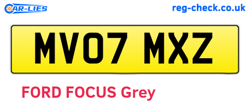 MV07MXZ are the vehicle registration plates.
