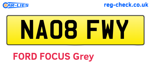 NA08FWY are the vehicle registration plates.