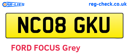 NC08GKU are the vehicle registration plates.
