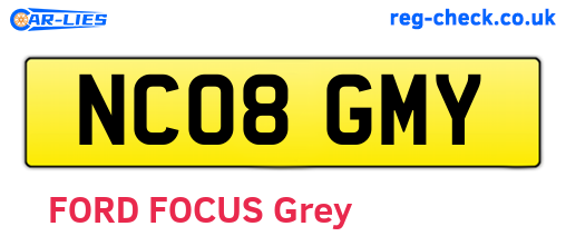NC08GMY are the vehicle registration plates.