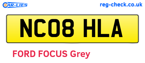 NC08HLA are the vehicle registration plates.