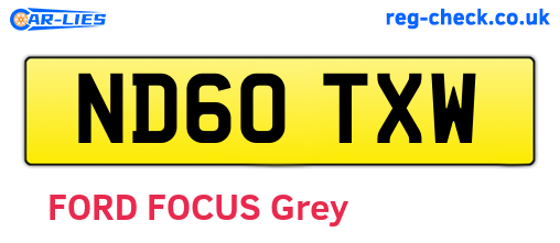 ND60TXW are the vehicle registration plates.