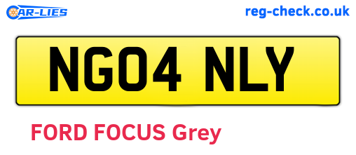 NG04NLY are the vehicle registration plates.