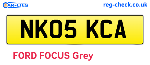NK05KCA are the vehicle registration plates.
