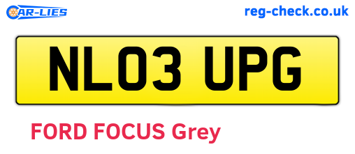 NL03UPG are the vehicle registration plates.