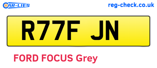 R77FJN are the vehicle registration plates.