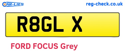 R8GLX are the vehicle registration plates.