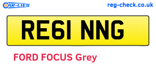 RE61NNG are the vehicle registration plates.