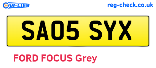 SA05SYX are the vehicle registration plates.
