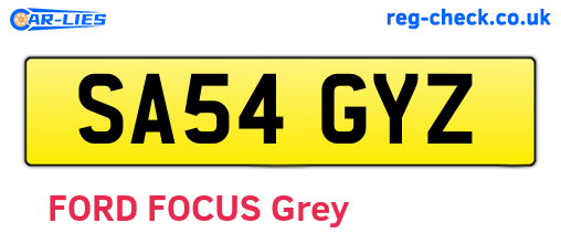 SA54GYZ are the vehicle registration plates.