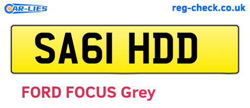 SA61HDD are the vehicle registration plates.