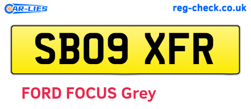 SB09XFR are the vehicle registration plates.