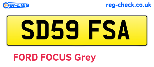SD59FSA are the vehicle registration plates.
