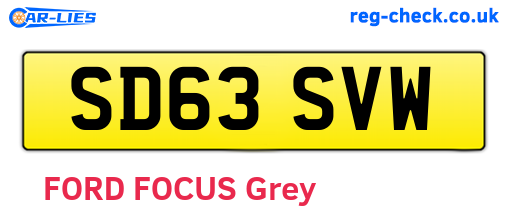 SD63SVW are the vehicle registration plates.