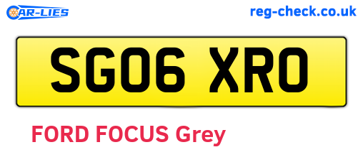 SG06XRO are the vehicle registration plates.