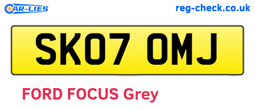 SK07OMJ are the vehicle registration plates.