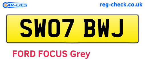 SW07BWJ are the vehicle registration plates.