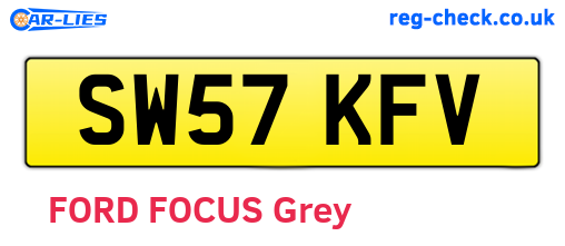 SW57KFV are the vehicle registration plates.