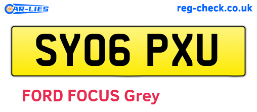SY06PXU are the vehicle registration plates.