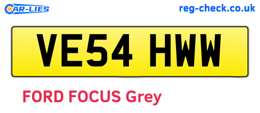 VE54HWW are the vehicle registration plates.