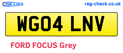 WG04LNV are the vehicle registration plates.