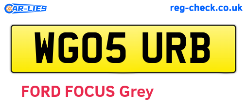 WG05URB are the vehicle registration plates.