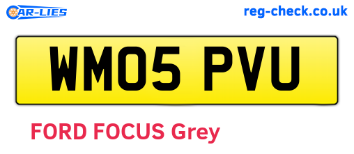 WM05PVU are the vehicle registration plates.