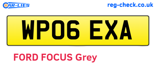 WP06EXA are the vehicle registration plates.
