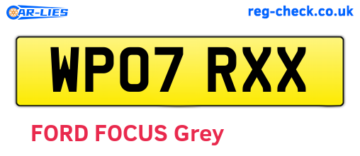 WP07RXX are the vehicle registration plates.