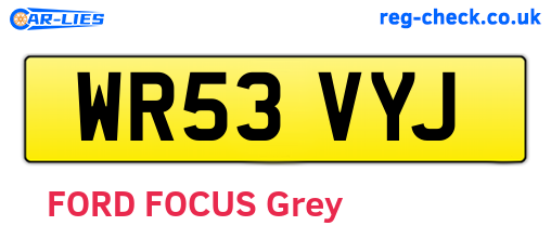 WR53VYJ are the vehicle registration plates.