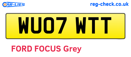 WU07WTT are the vehicle registration plates.