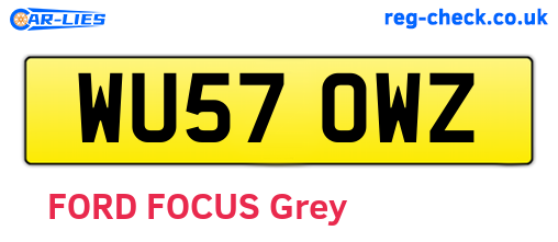 WU57OWZ are the vehicle registration plates.