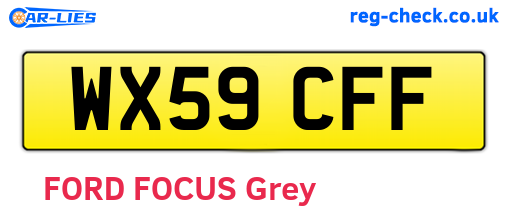 WX59CFF are the vehicle registration plates.