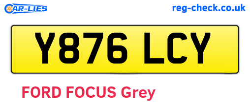 Y876LCY are the vehicle registration plates.