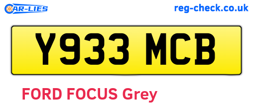 Y933MCB are the vehicle registration plates.