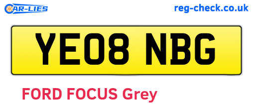 YE08NBG are the vehicle registration plates.