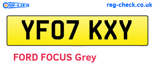 YF07KXY are the vehicle registration plates.