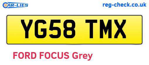 YG58TMX are the vehicle registration plates.