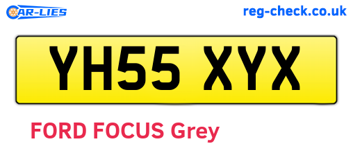 YH55XYX are the vehicle registration plates.
