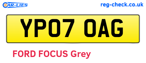 YP07OAG are the vehicle registration plates.