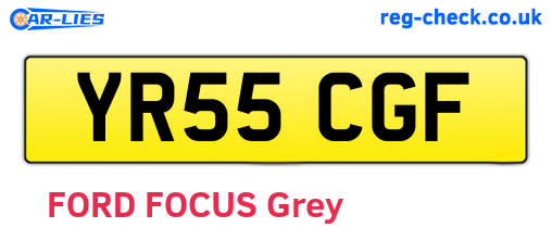 YR55CGF are the vehicle registration plates.