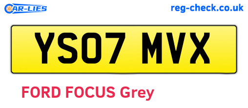 YS07MVX are the vehicle registration plates.