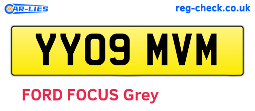 YY09MVM are the vehicle registration plates.