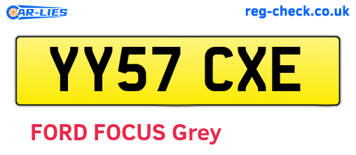 YY57CXE are the vehicle registration plates.