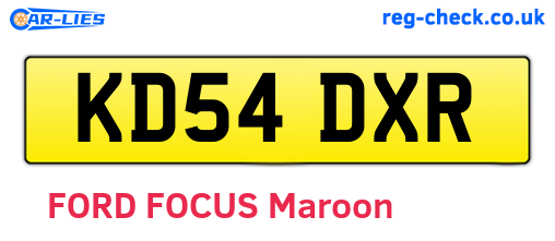 KD54DXR are the vehicle registration plates.